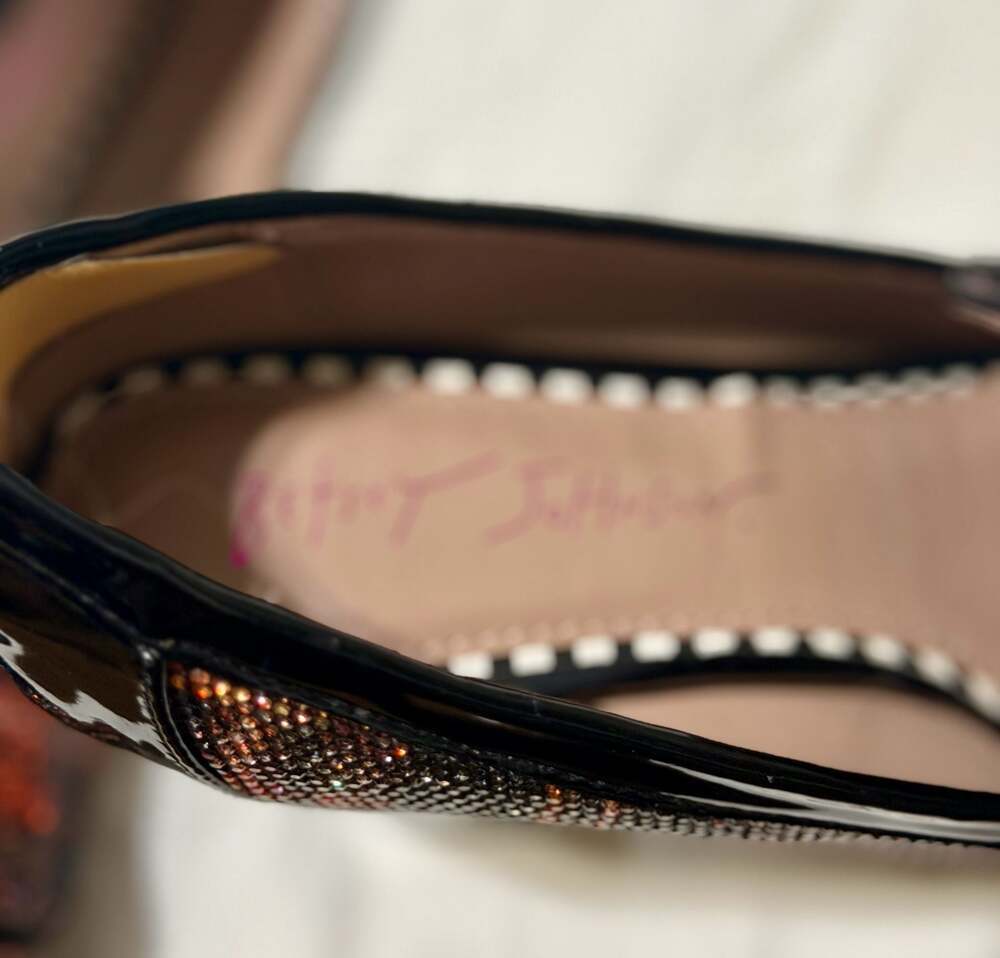 Betsey Johnson Adelyn Rhinestone Plaid Loafer Platform Heels - Picture 7 of 8